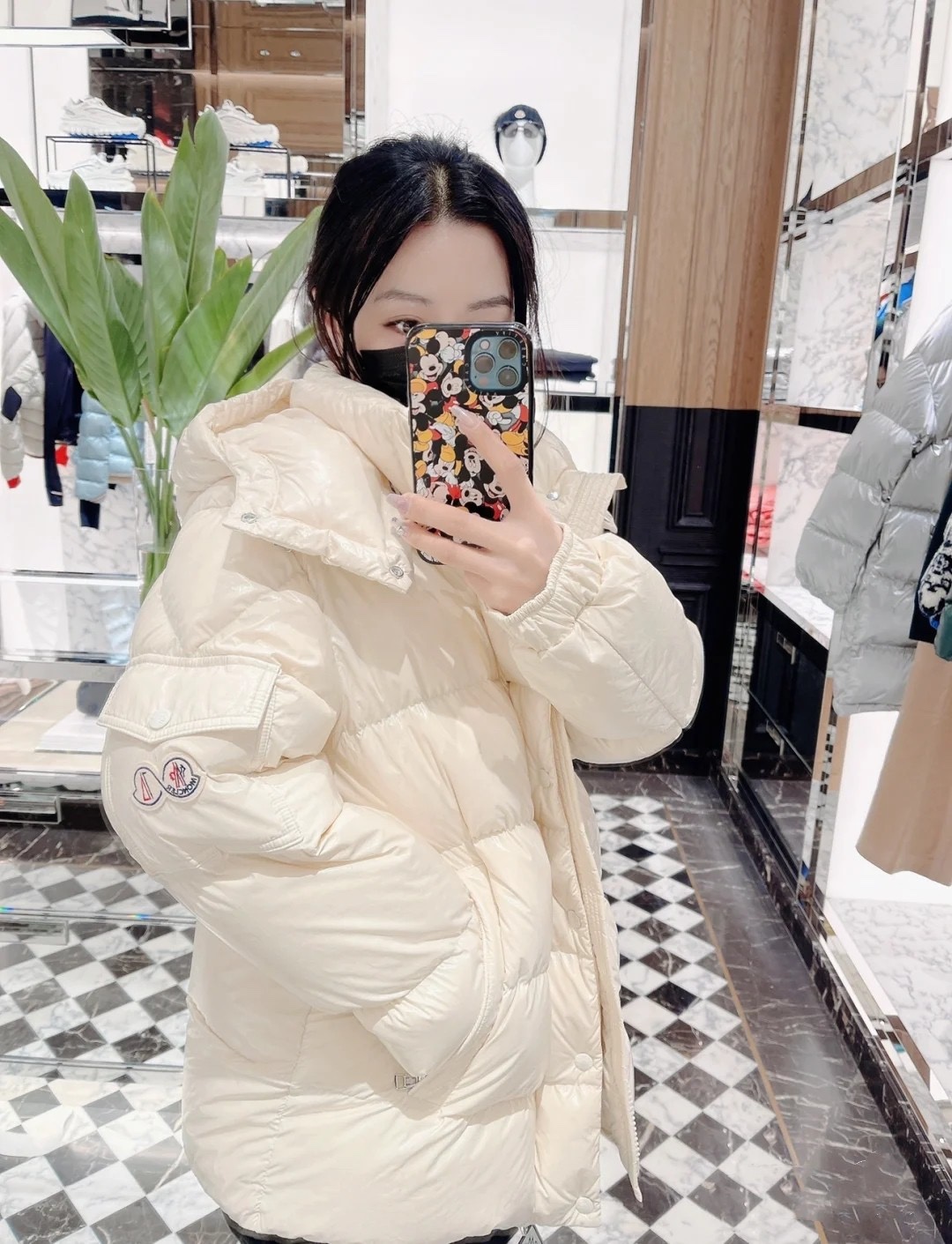 Moncler Down Jacket White Duck Down Black M-l-xl