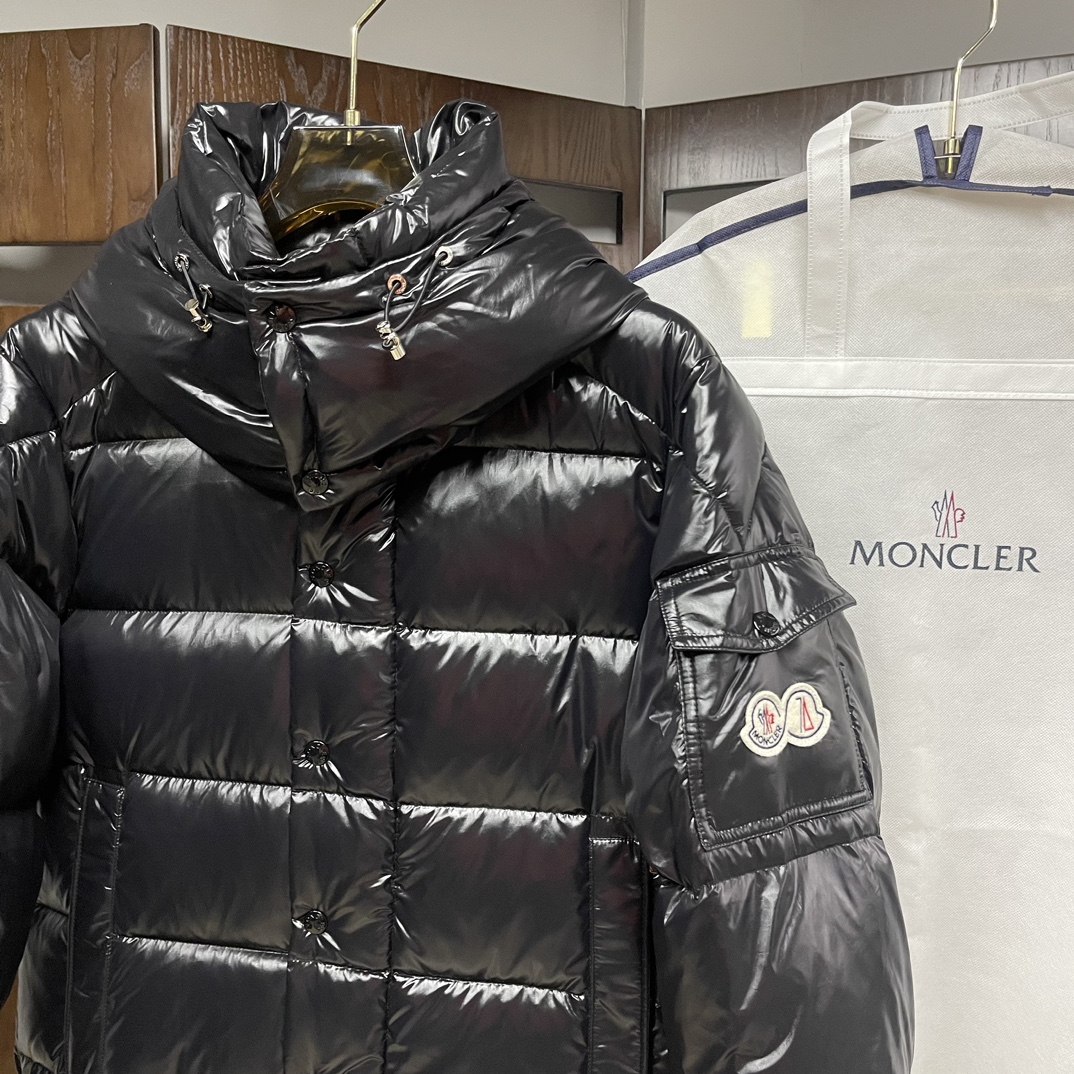 Moncler Down Jacket White Duck Down Black M-l-xl