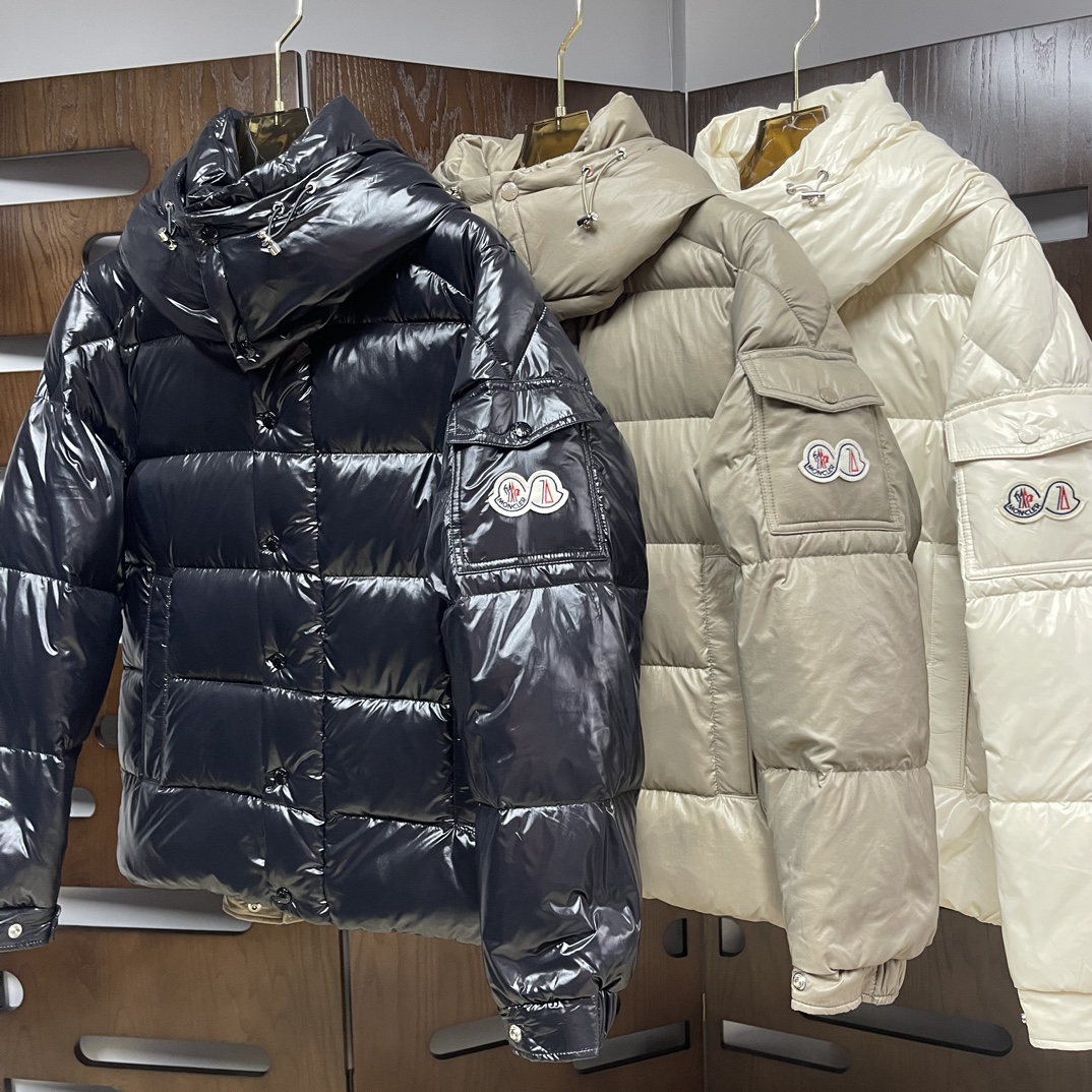 Moncler Down Jacket White Duck Down Black M-l-xl