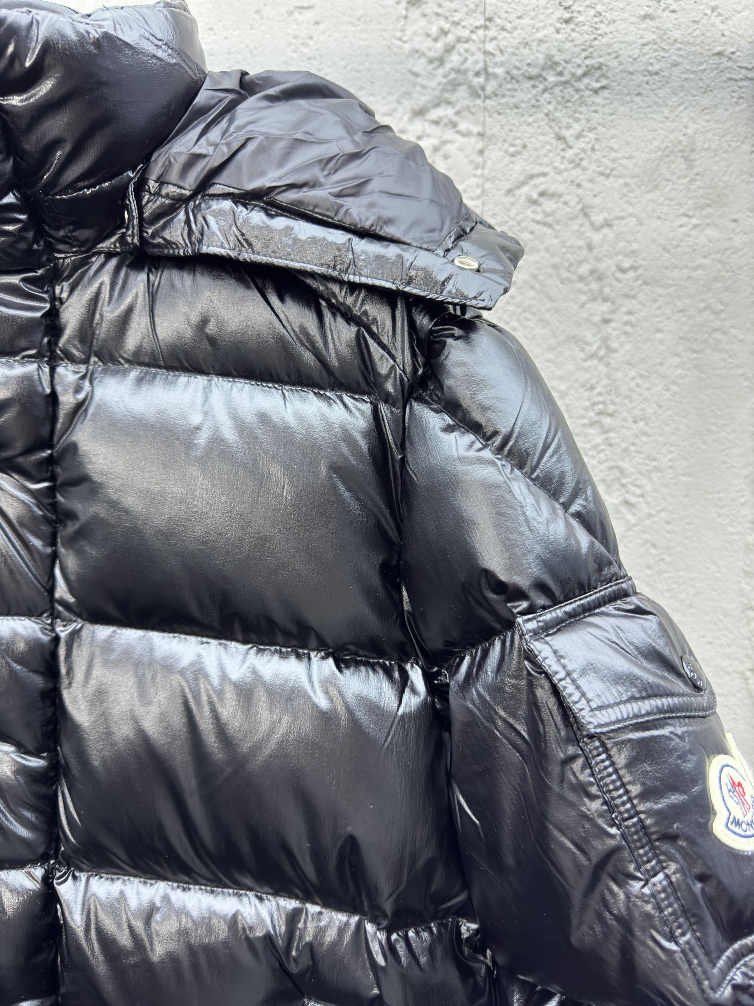 Moncler Down Jacket White Duck Down Black M-l-xl