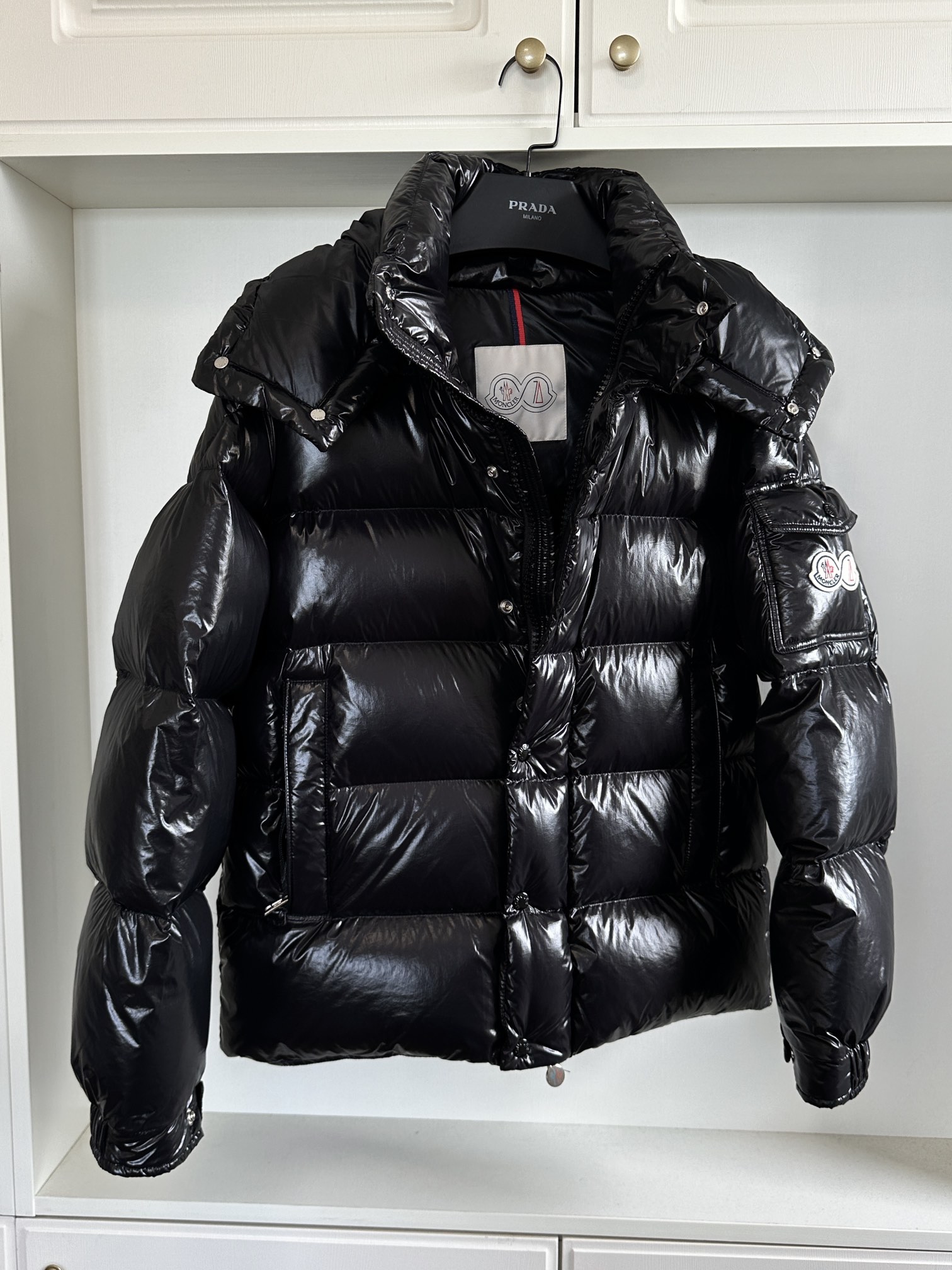 Moncler Down Jacket White Duck Down Black M-l-xl