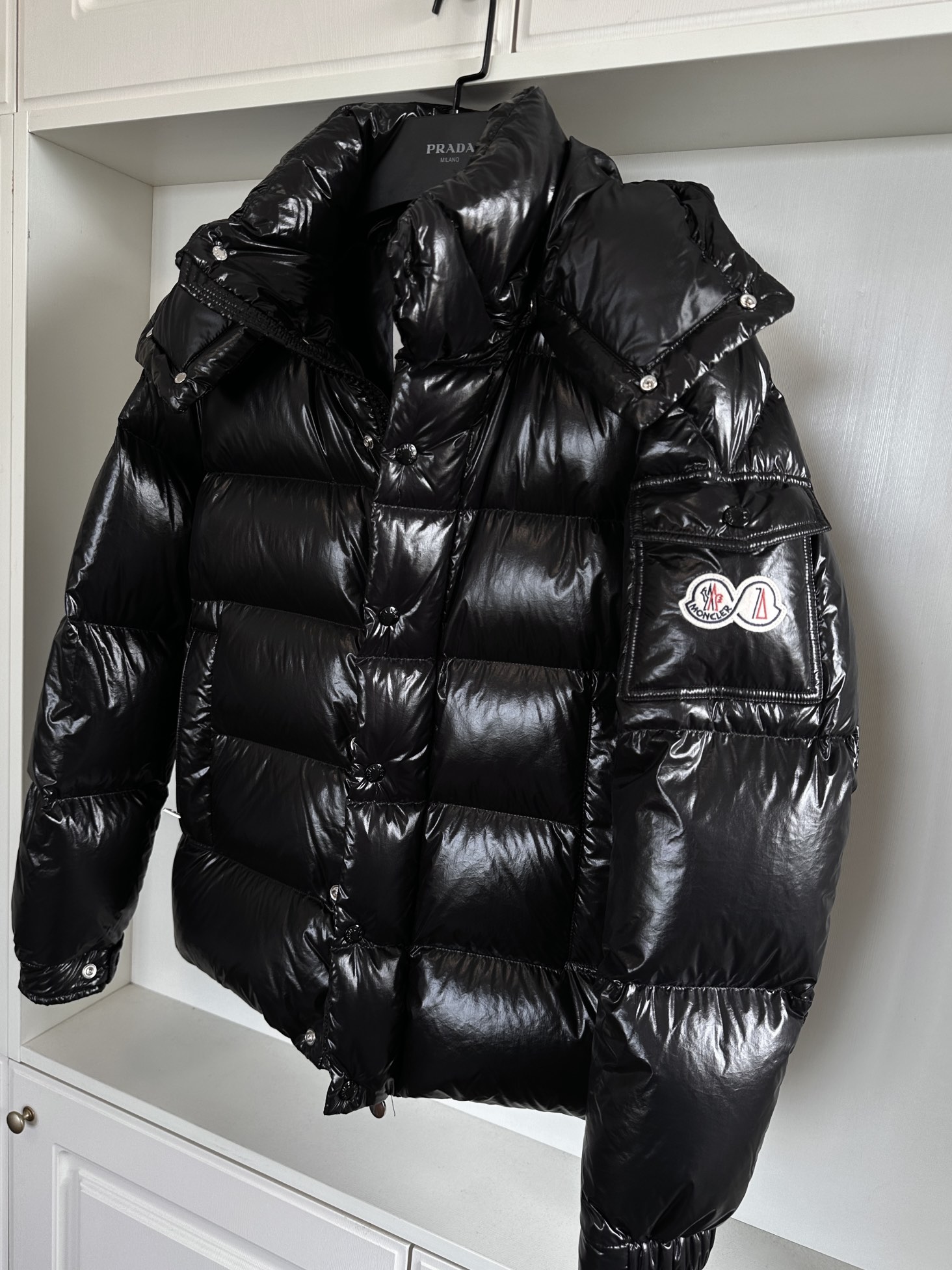 Moncler Down Jacket White Duck Down Black M-l-xl