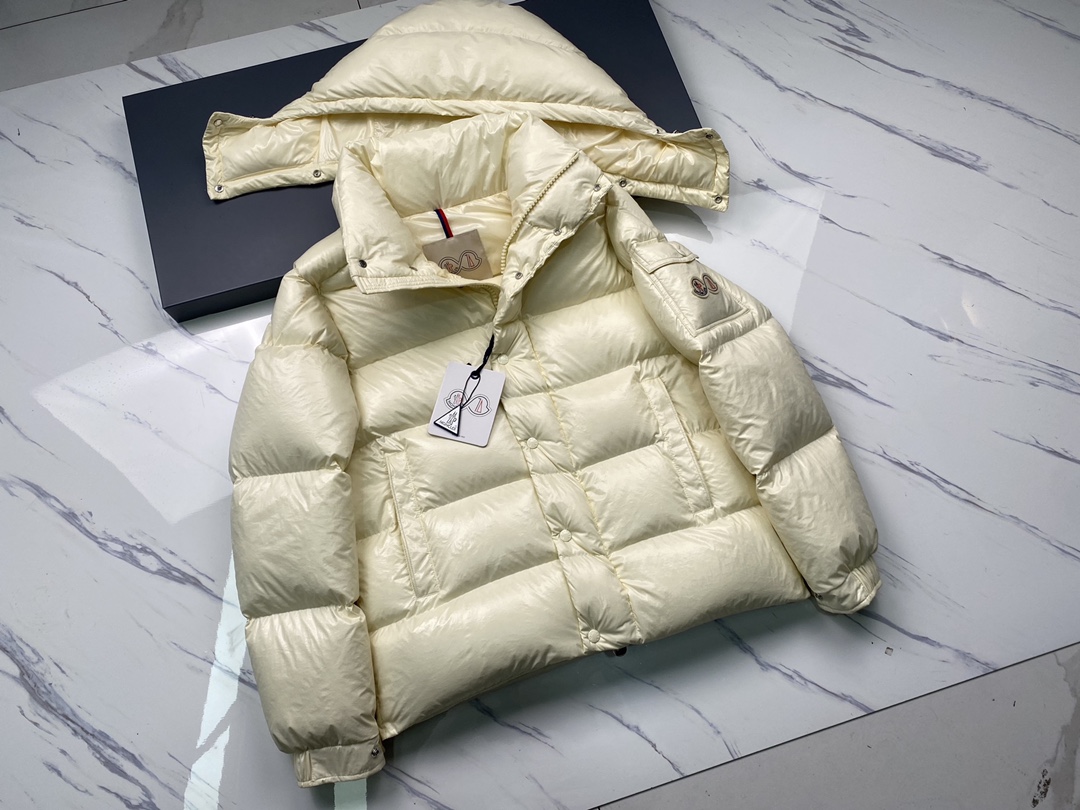 Moncler Down Jacket White Duck Down Black M-l-xl