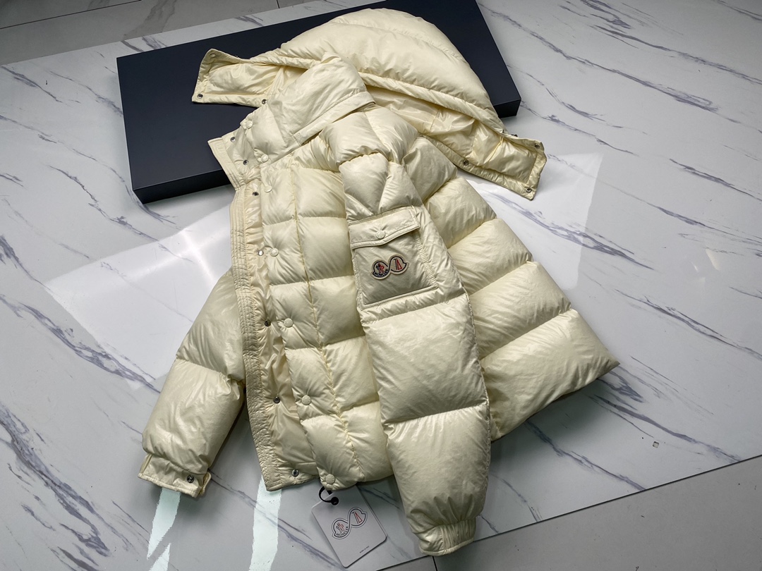 Moncler Down Jacket White Duck Down Black M-l-xl