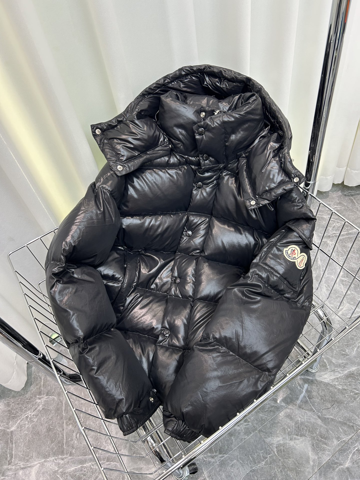 Moncler Down Jacket White Duck Down Black M-l-xl
