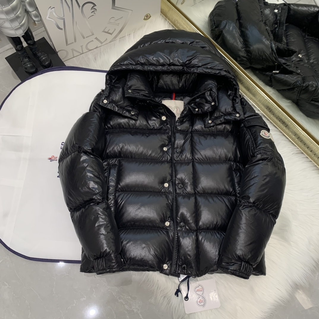 Moncler Down Jacket White Duck Down Black M-l-xl