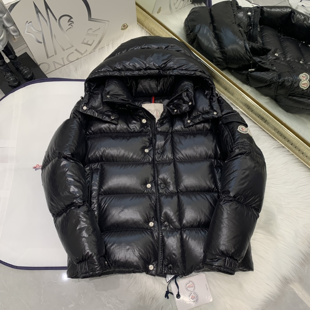 Moncler Down Jacket White Duck Down Black M-l-xl