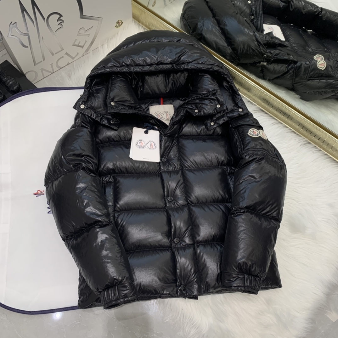 Moncler Down Jacket White Duck Down Black M-l-xl