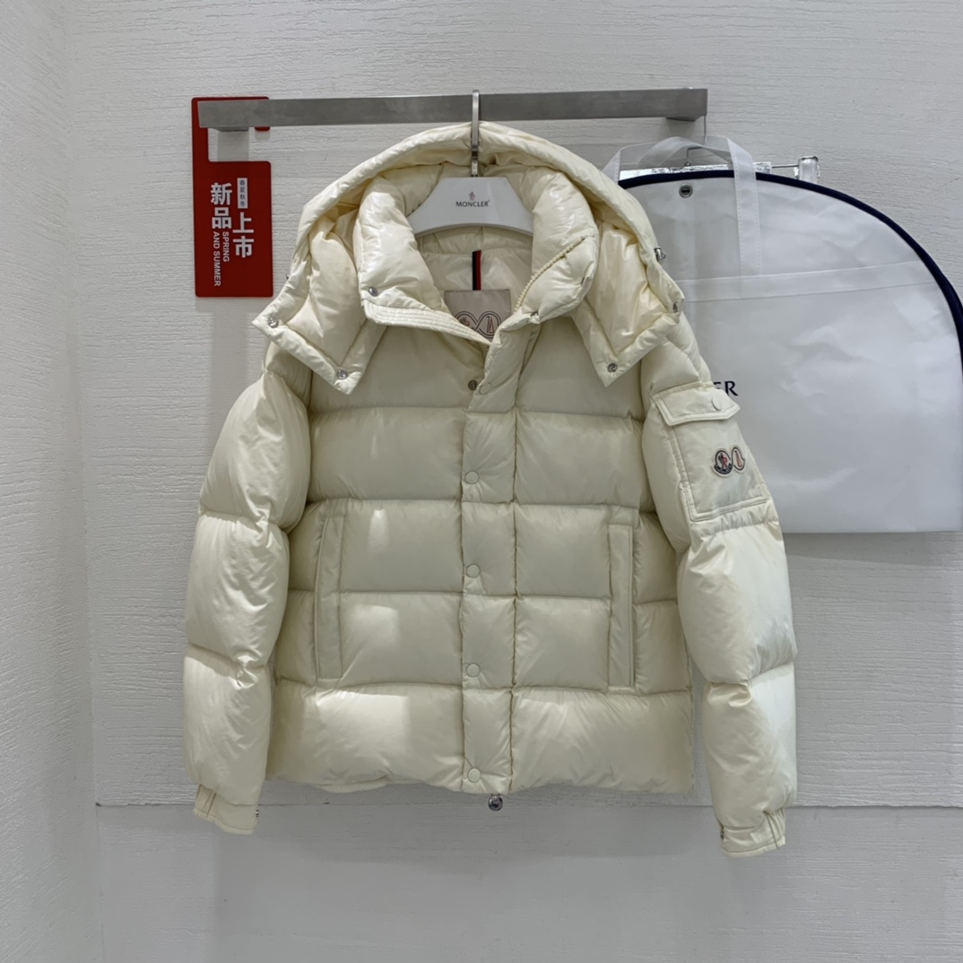 Moncler Down Jacket White Duck Down Black M-l-xl