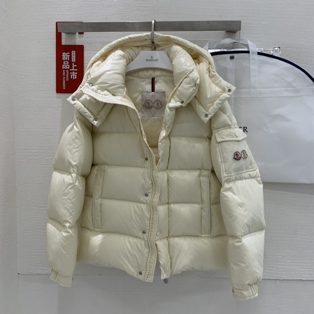 Moncler Down Jacket White Duck Down Black M-l-xl
