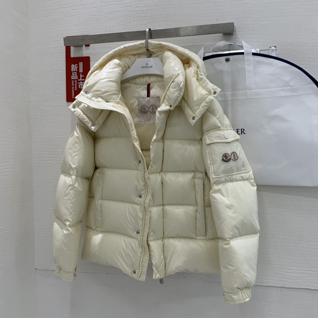Moncler Down Jacket White Duck Down Black M-l-xl