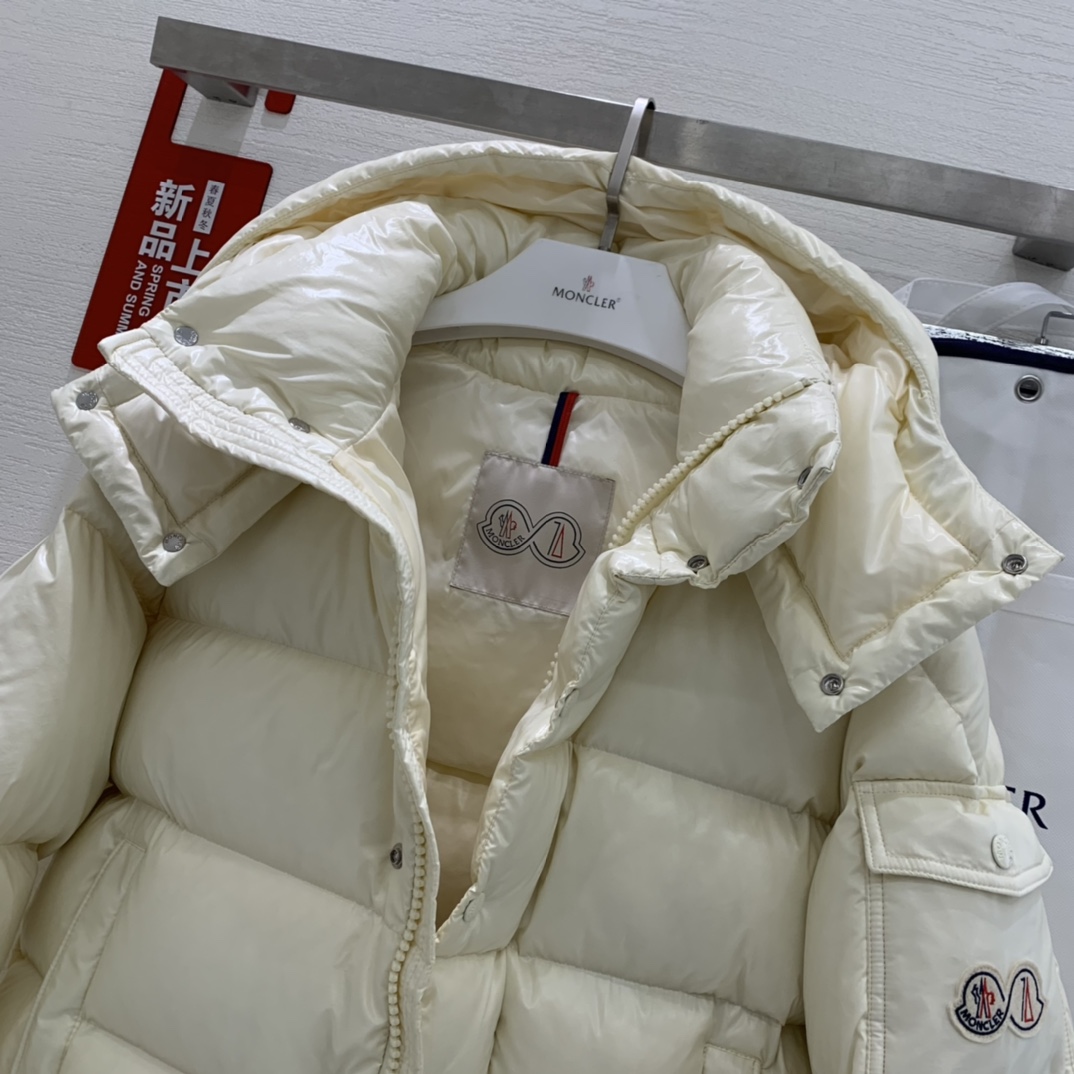 Moncler Down Jacket White Duck Down Black M-l-xl