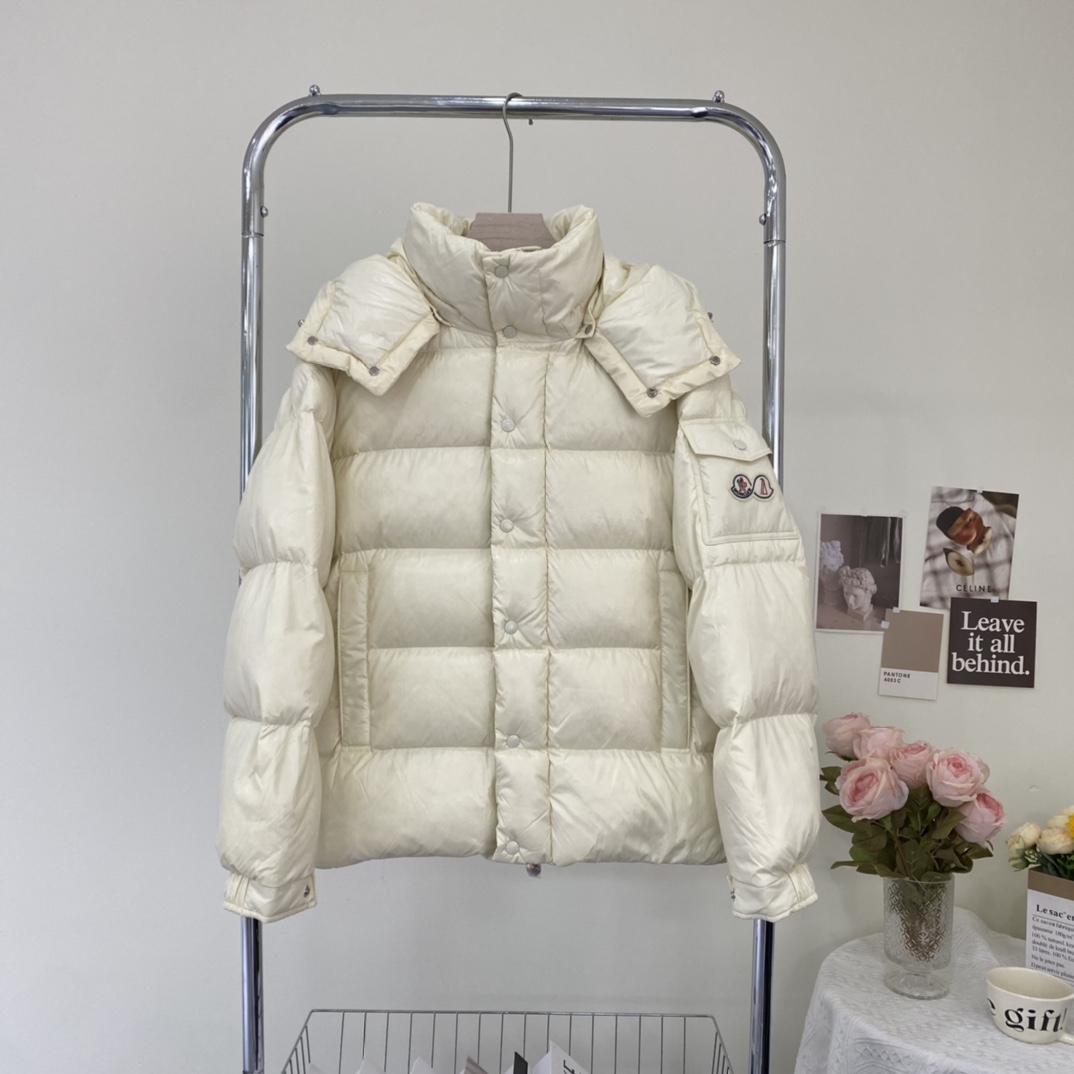 Moncler Down Jacket White Duck Down Black M-l-xl