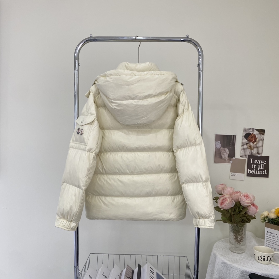Moncler Down Jacket White Duck Down Black M-l-xl