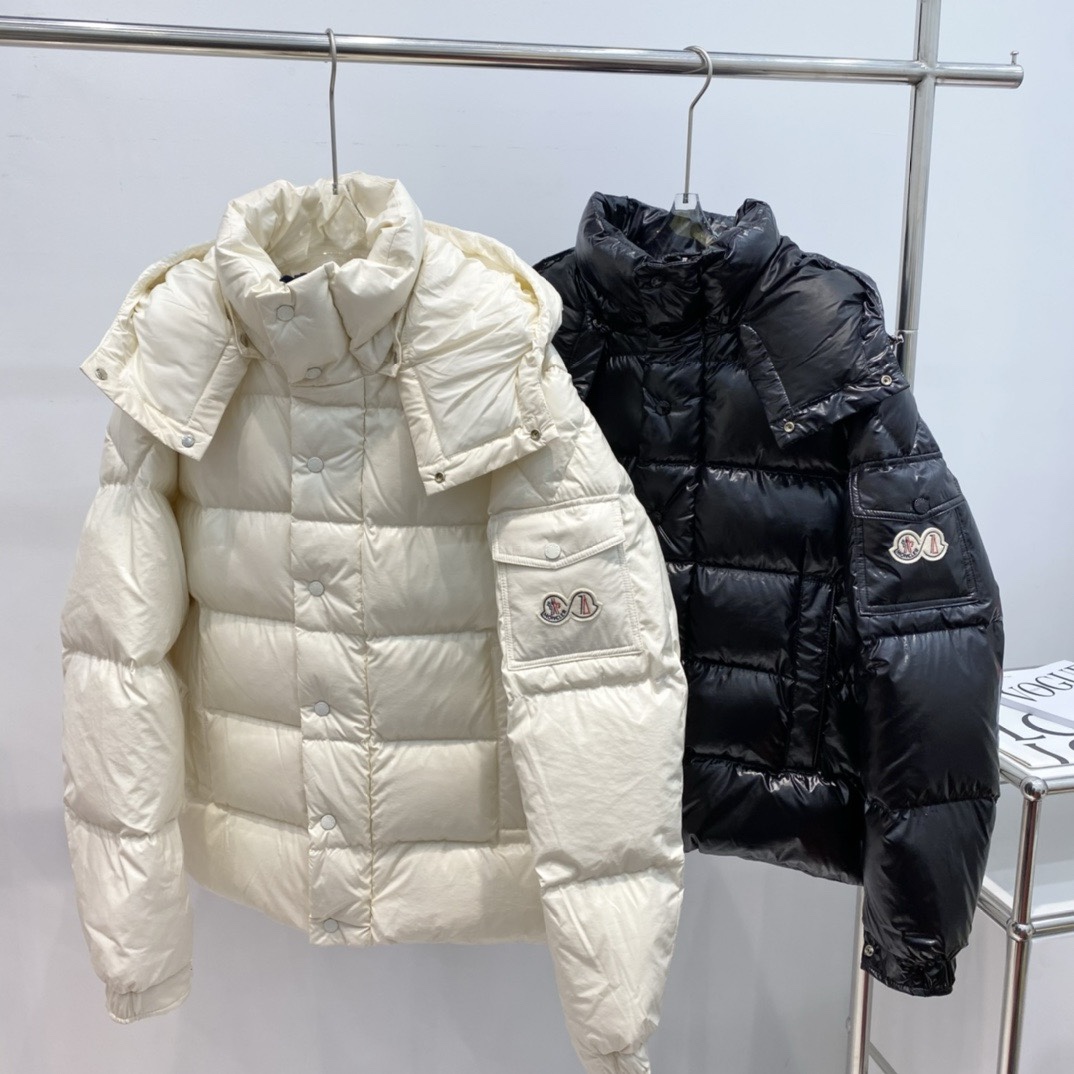 Moncler Down Jacket White Duck Down Black M-l-xl