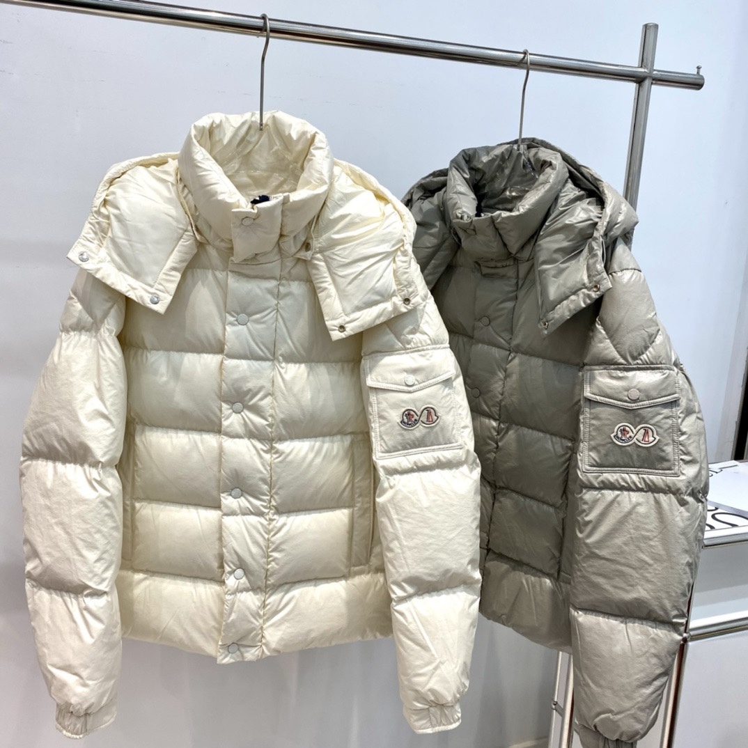 Moncler Down Jacket White Duck Down Black M-l-xl