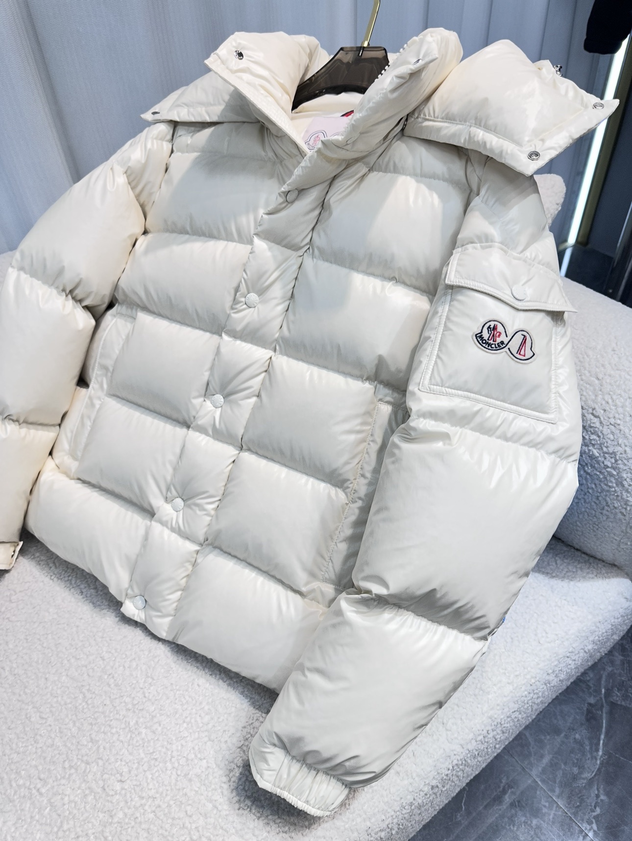 Moncler Down Jacket White Duck Down Black M-l-xl