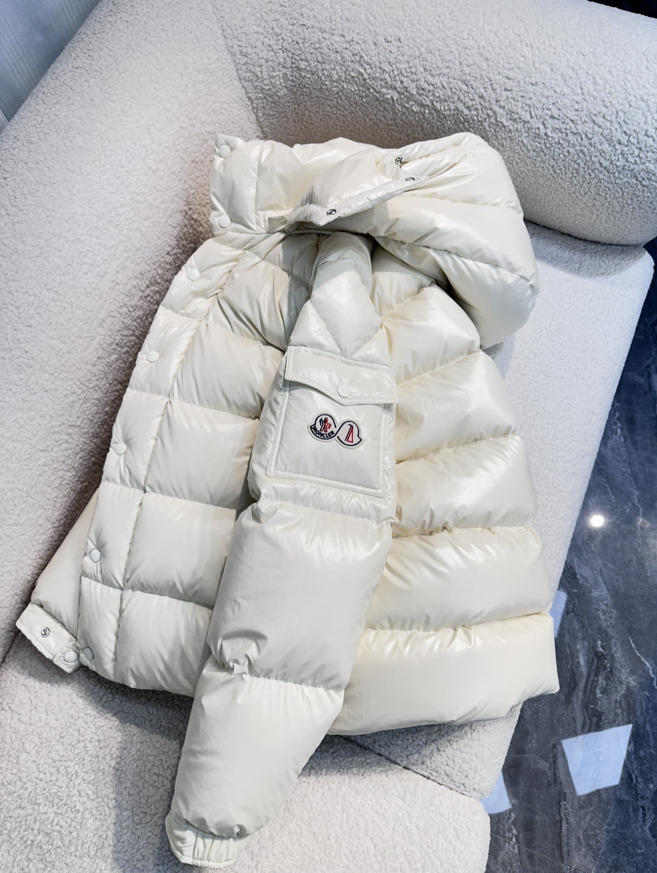 Moncler Down Jacket White Duck Down Black M-l-xl