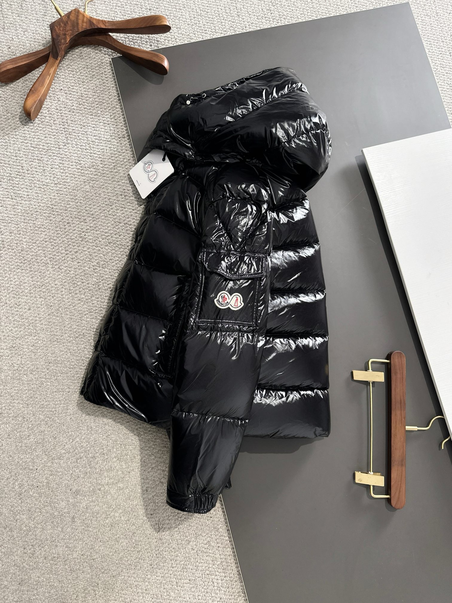 Moncler Down Jacket White Duck Down Black M-l-xl