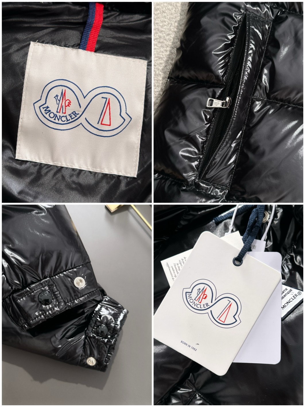 Moncler Down Jacket White Duck Down Black M-l-xl