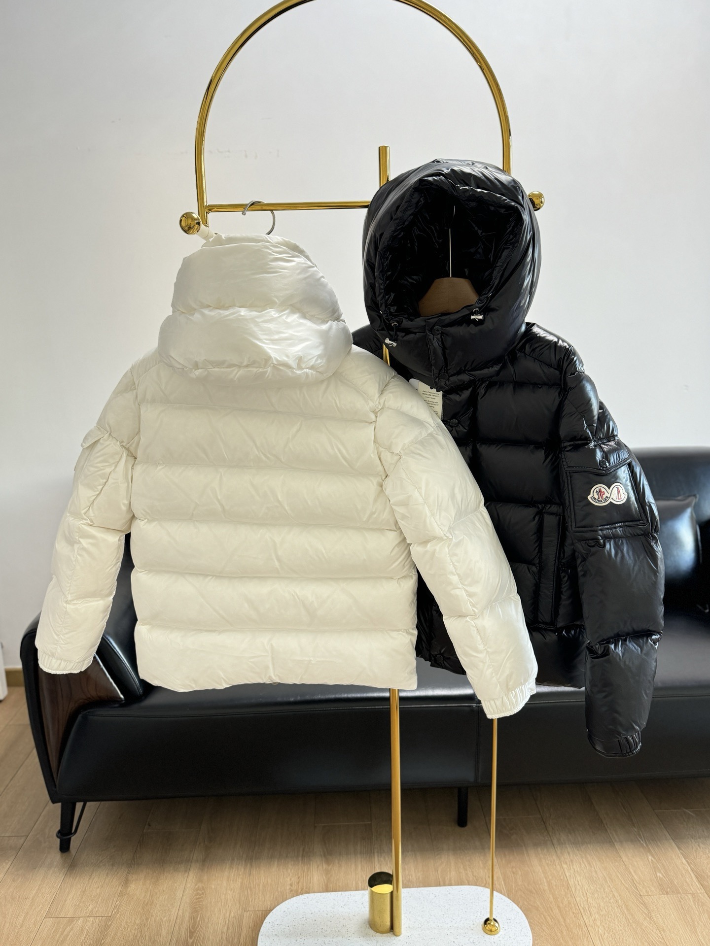 Moncler Down Jacket White Duck Down Black M-l-xl