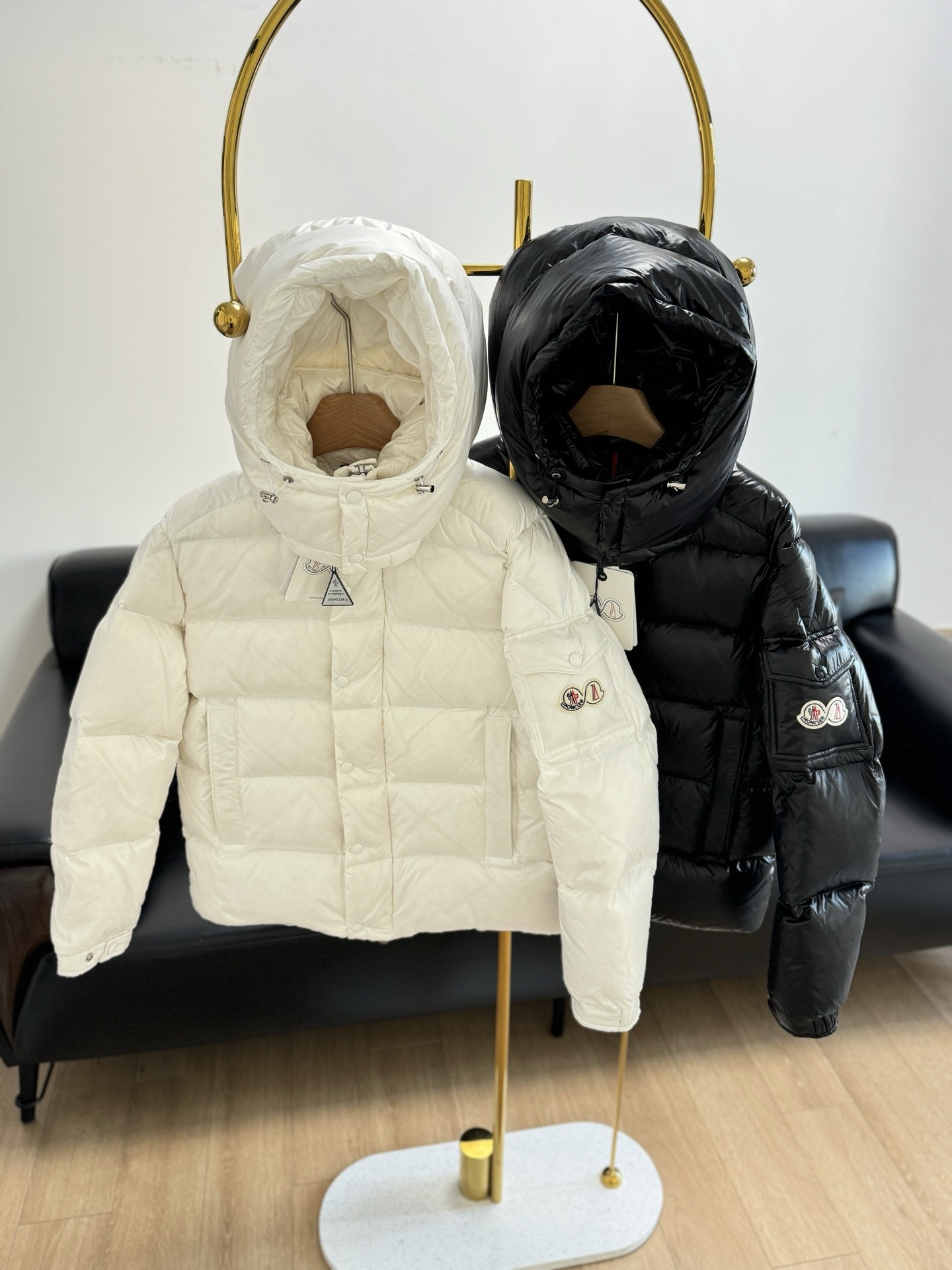 Moncler Down Jacket White Duck Down Black M-l-xl