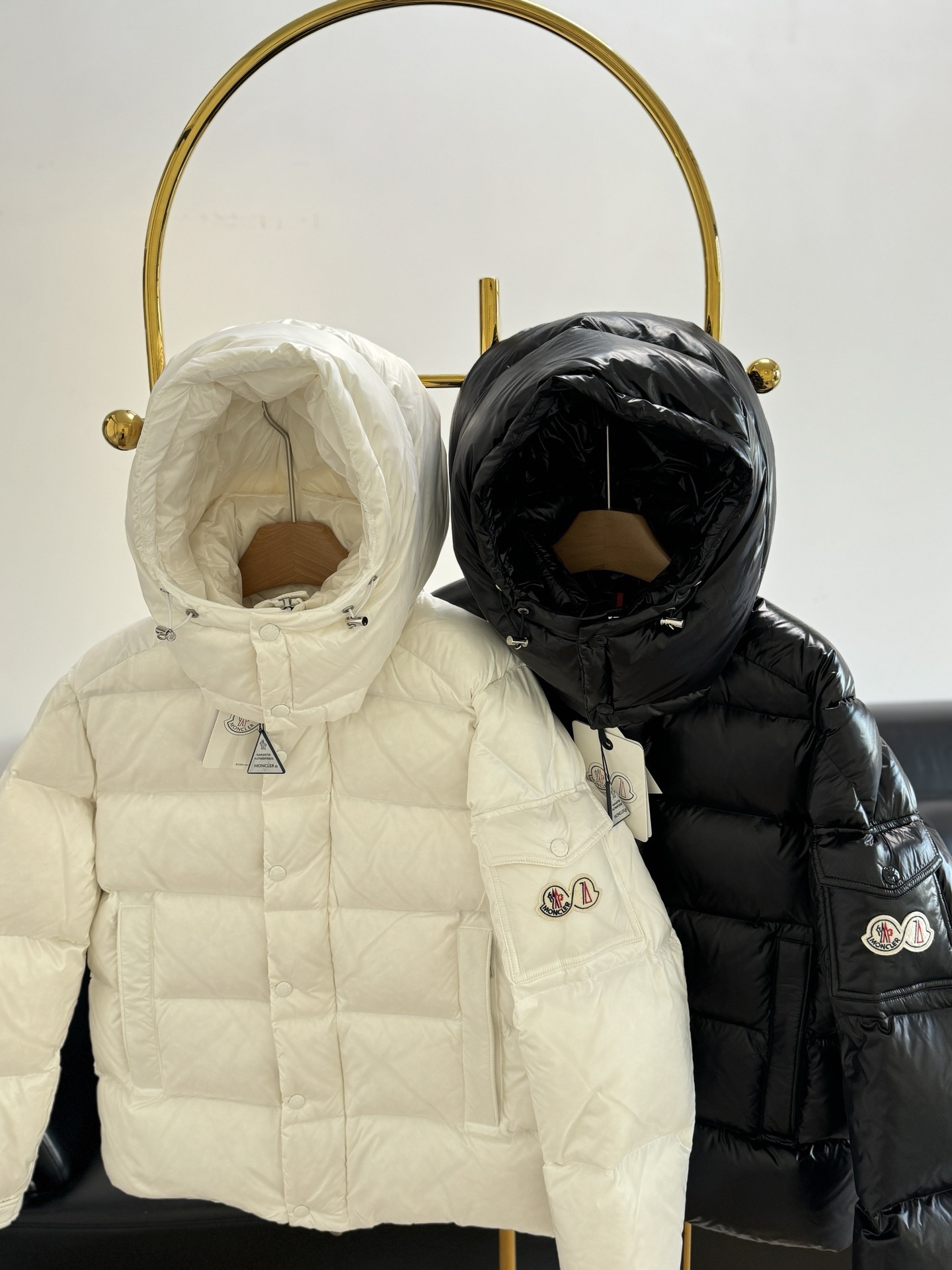 Moncler Down Jacket White Duck Down Black M-l-xl