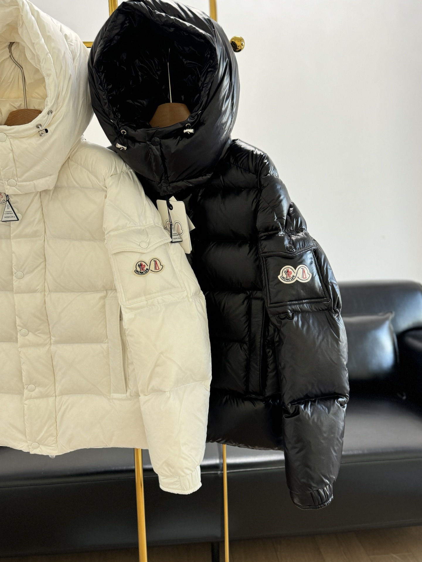 Moncler Down Jacket White Duck Down Black M-l-xl