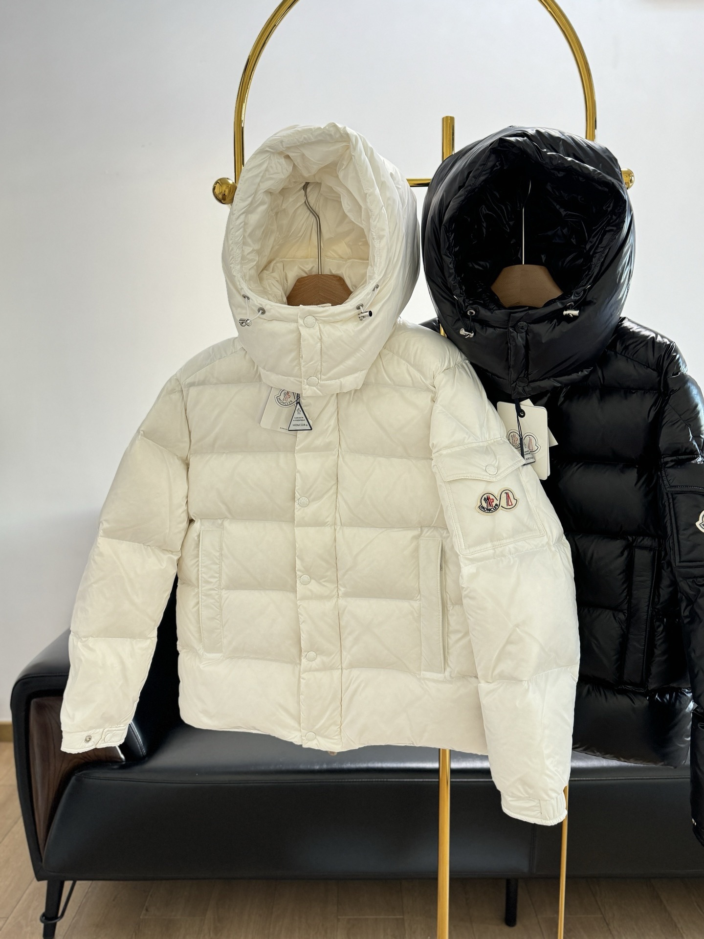 Moncler Down Jacket White Duck Down Black M-l-xl