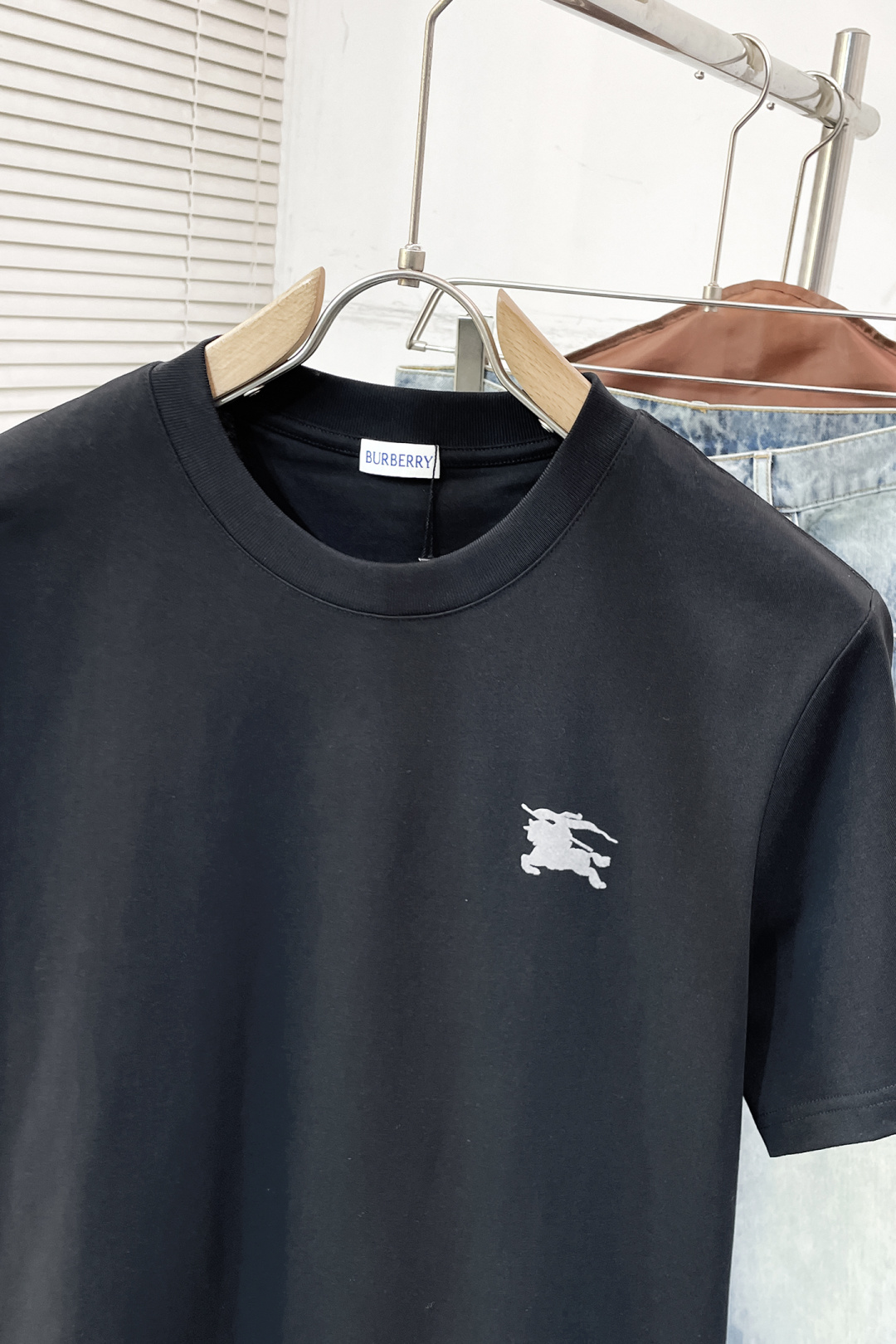 Burberry Couple Basic Clothing Cotton Black Printed S-xl