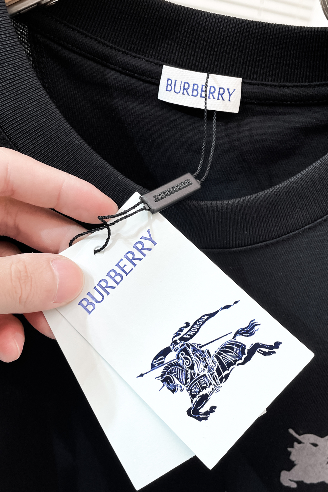 Burberry Couple Basic Clothing Cotton Black Printed S-xl