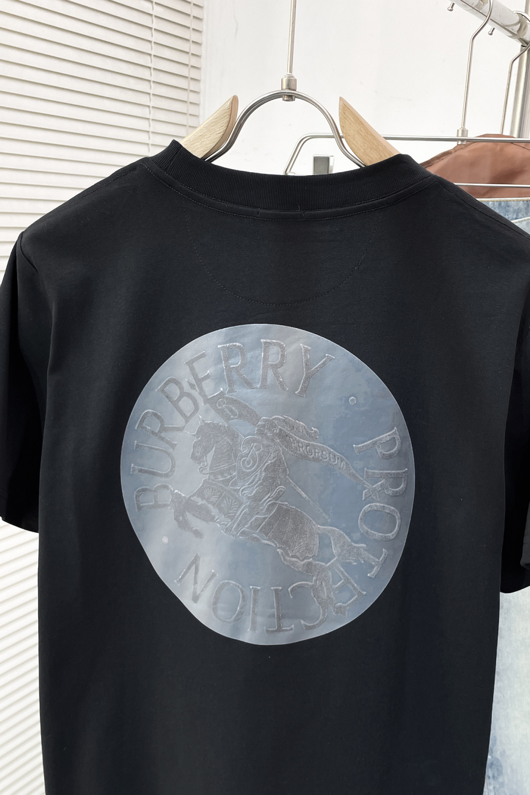 Burberry Couple Basic Clothing Cotton Black Printed S-xl