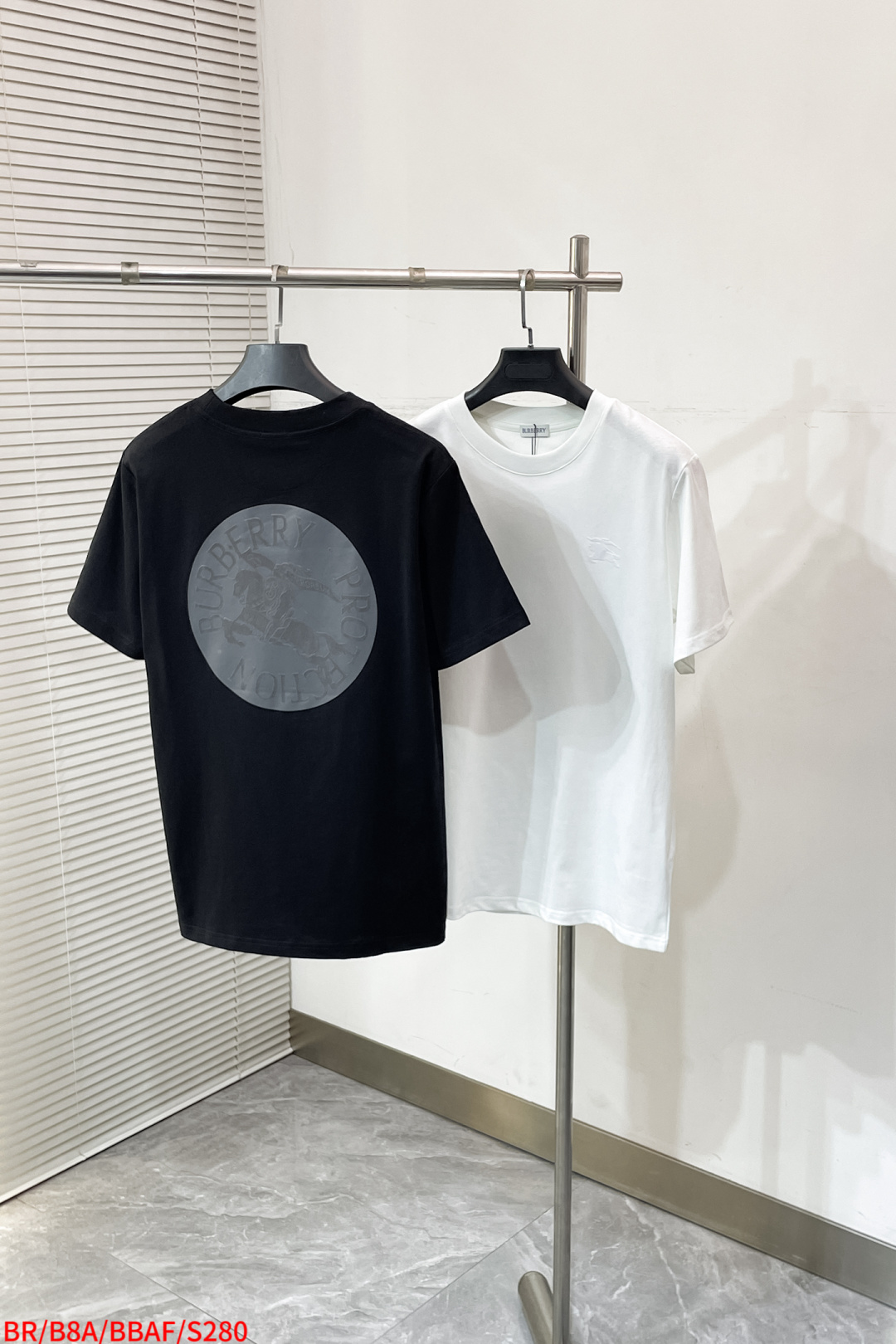 Burberry Couple Basic Clothing Cotton Black Printed S-xl