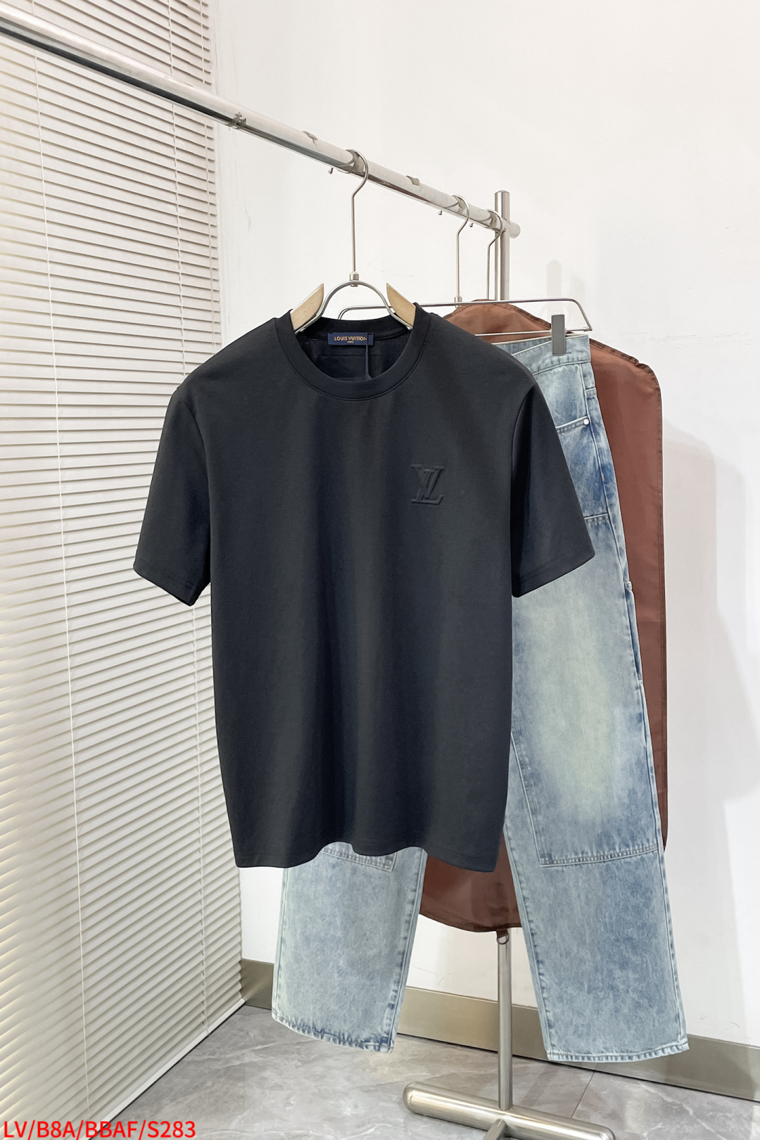 Louis Vuitton Couple Basic Clothing Black S-l-xl