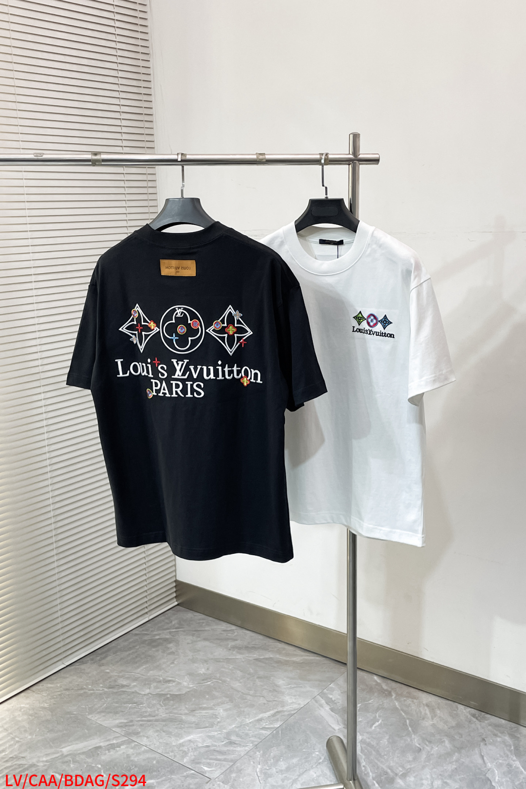 Louis Vuitton Couple Basic Clothing Cotton Black Loose Fit S-l-xl