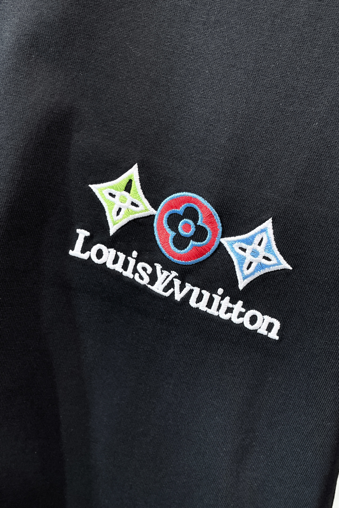 Louis Vuitton Couple Basic Clothing Cotton Black Loose Fit S-l-xl