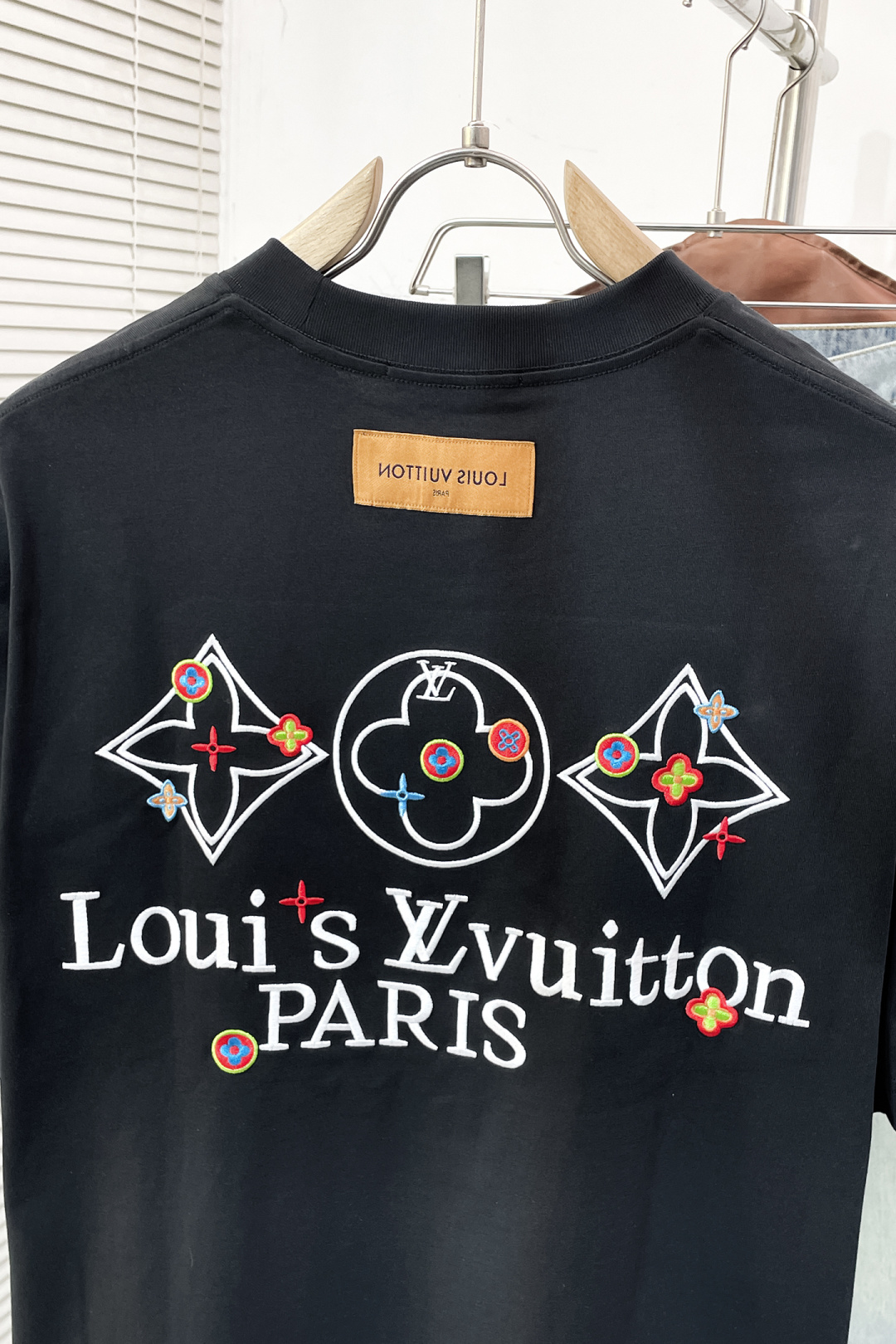 Louis Vuitton Couple Basic Clothing Cotton Black Loose Fit S-l-xl