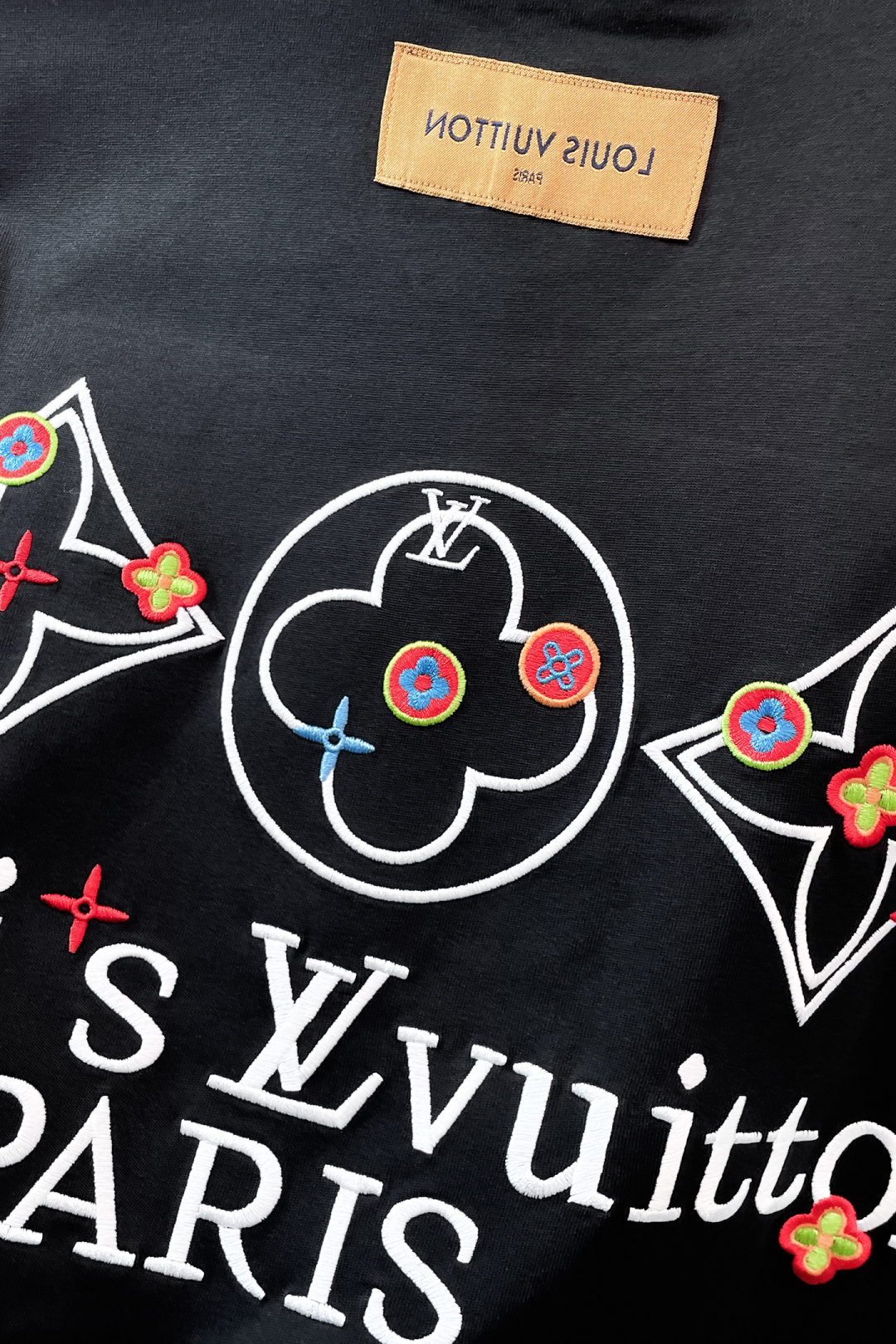 Louis Vuitton Couple Basic Clothing Cotton Black Loose Fit S-l-xl