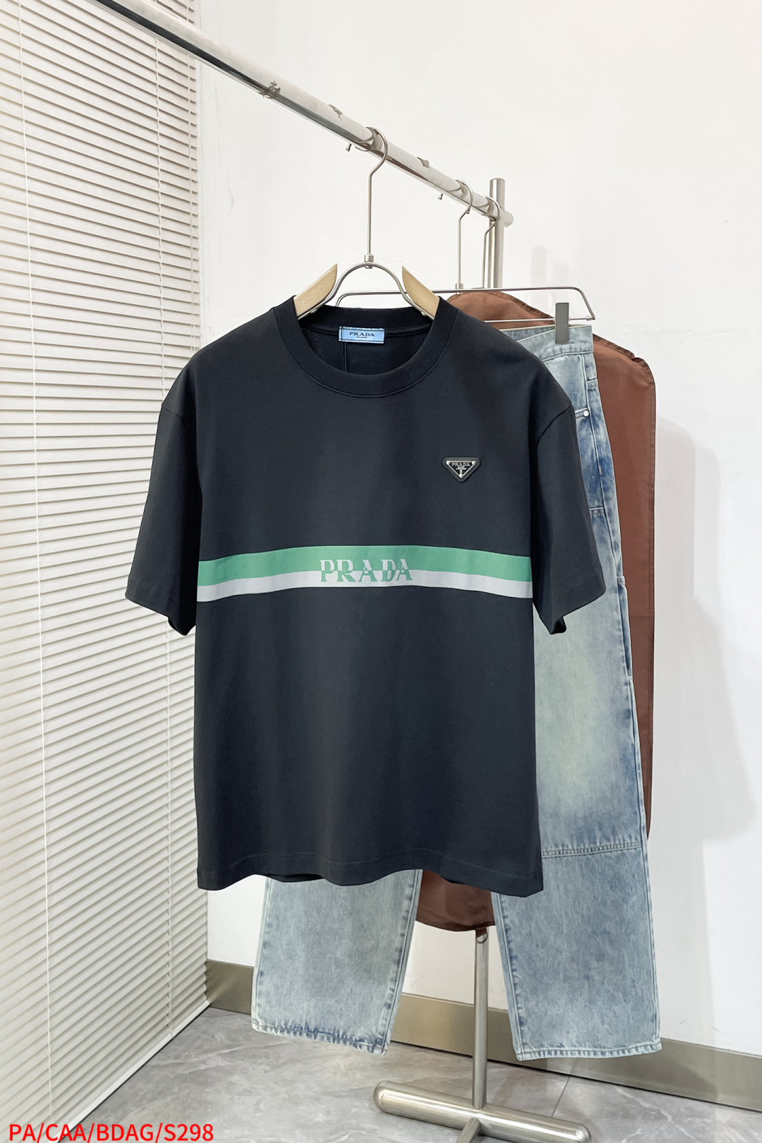 Prada Basic Clothing Cotton Black Printed S-l-xl