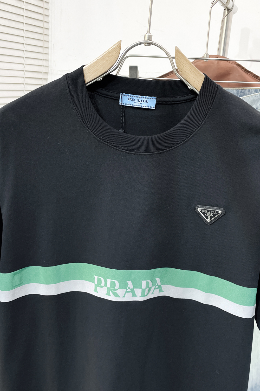 Prada Basic Clothing Cotton Black Printed S-l-xl