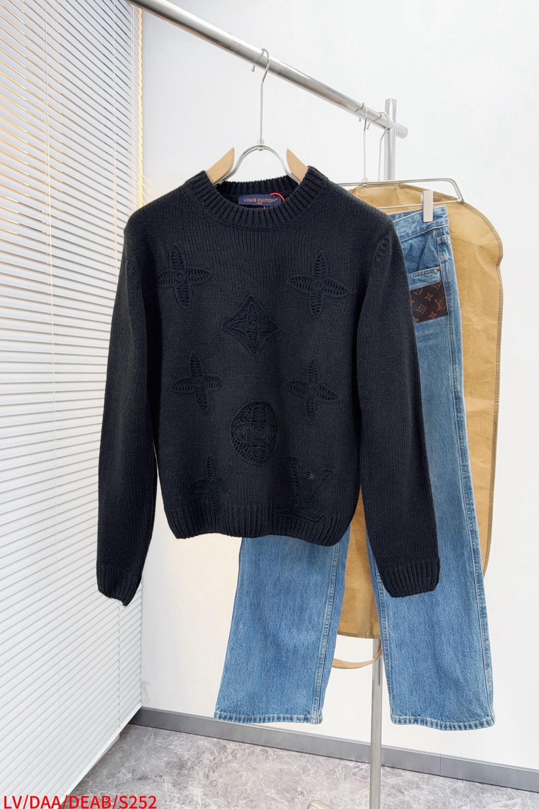 Louis Vuitton Couple Basic Clothing Wool Black Loose Fit S-m-l-xl