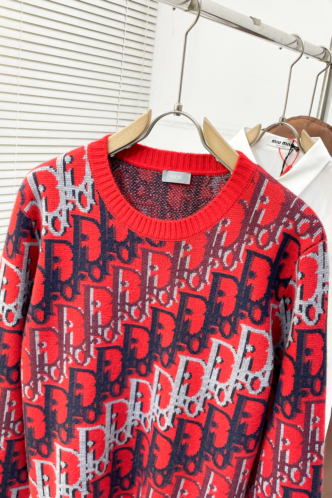 Dior Basic Clothing Wool Red Printed S-m-l-xl