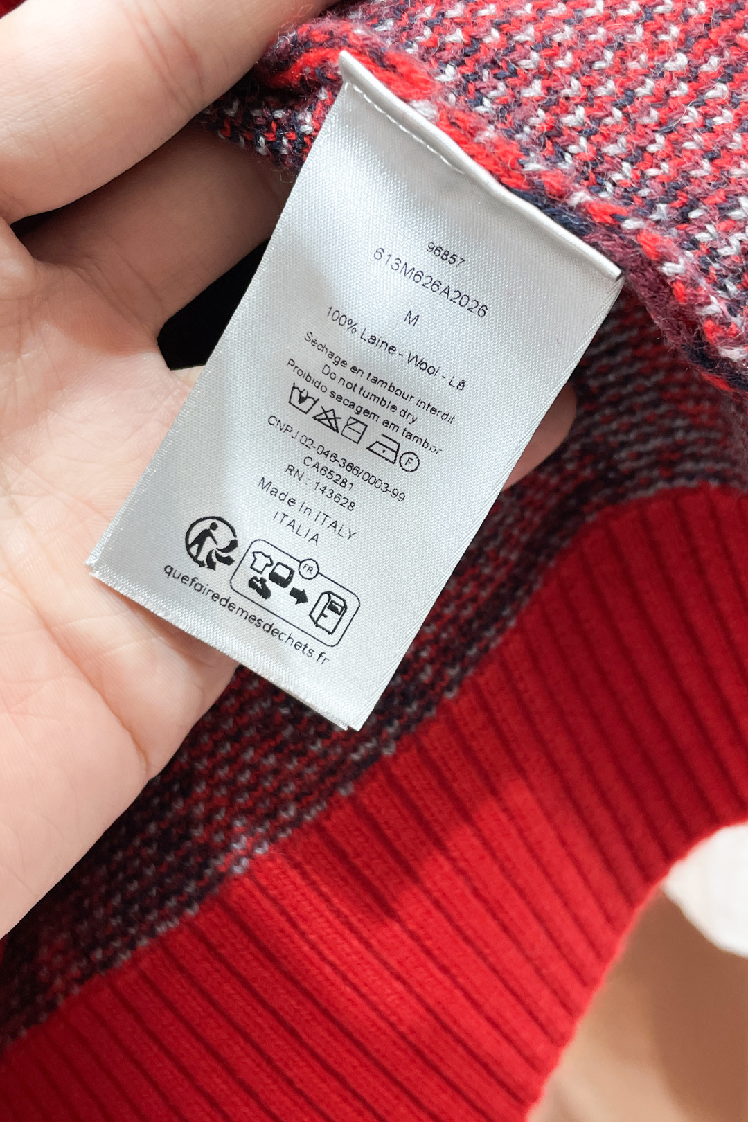 Dior Basic Clothing Wool Red Printed S-m-l-xl