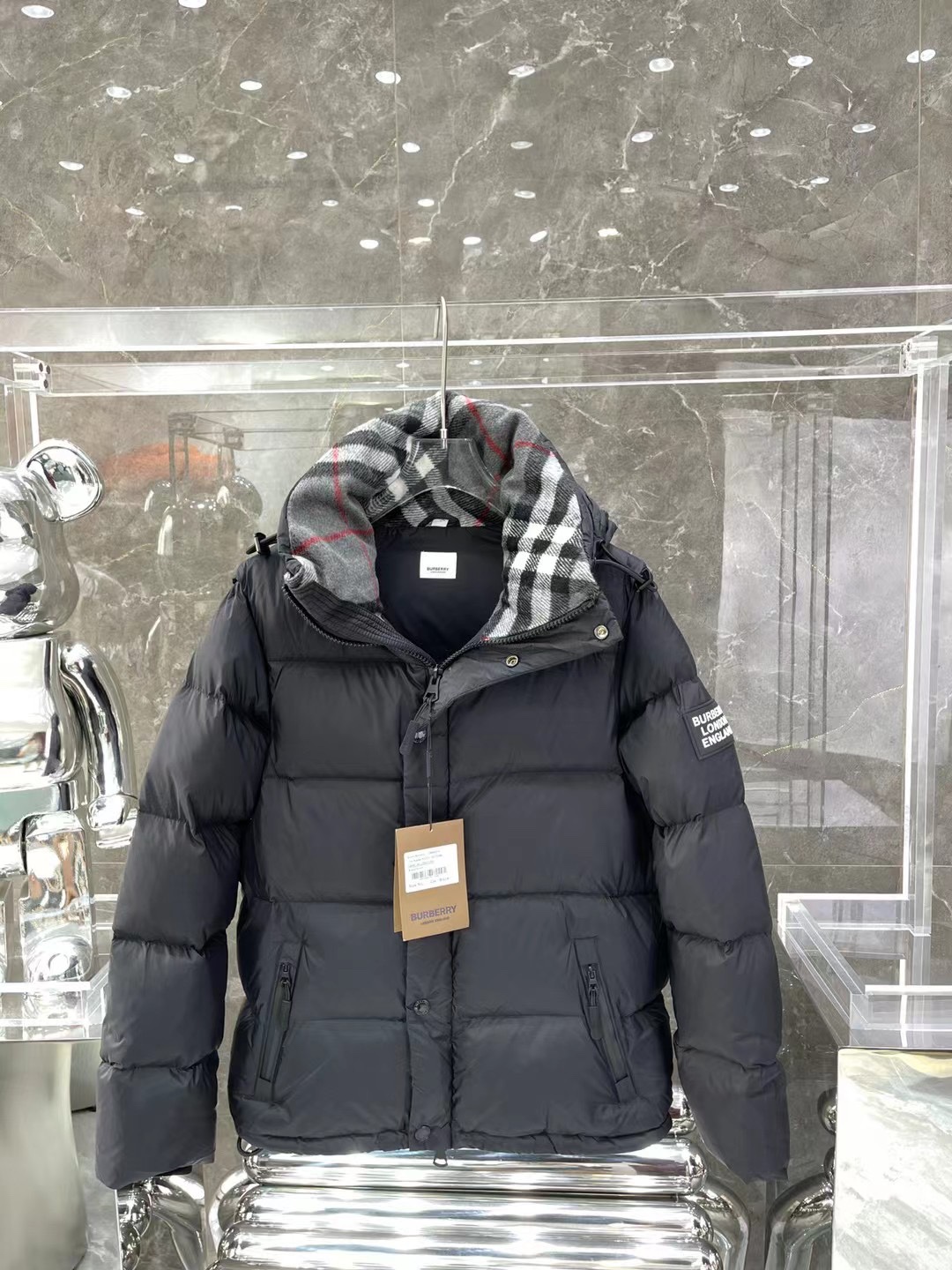 Burberry Couple Vest Cashmere Black Hooded S-m-l-xl