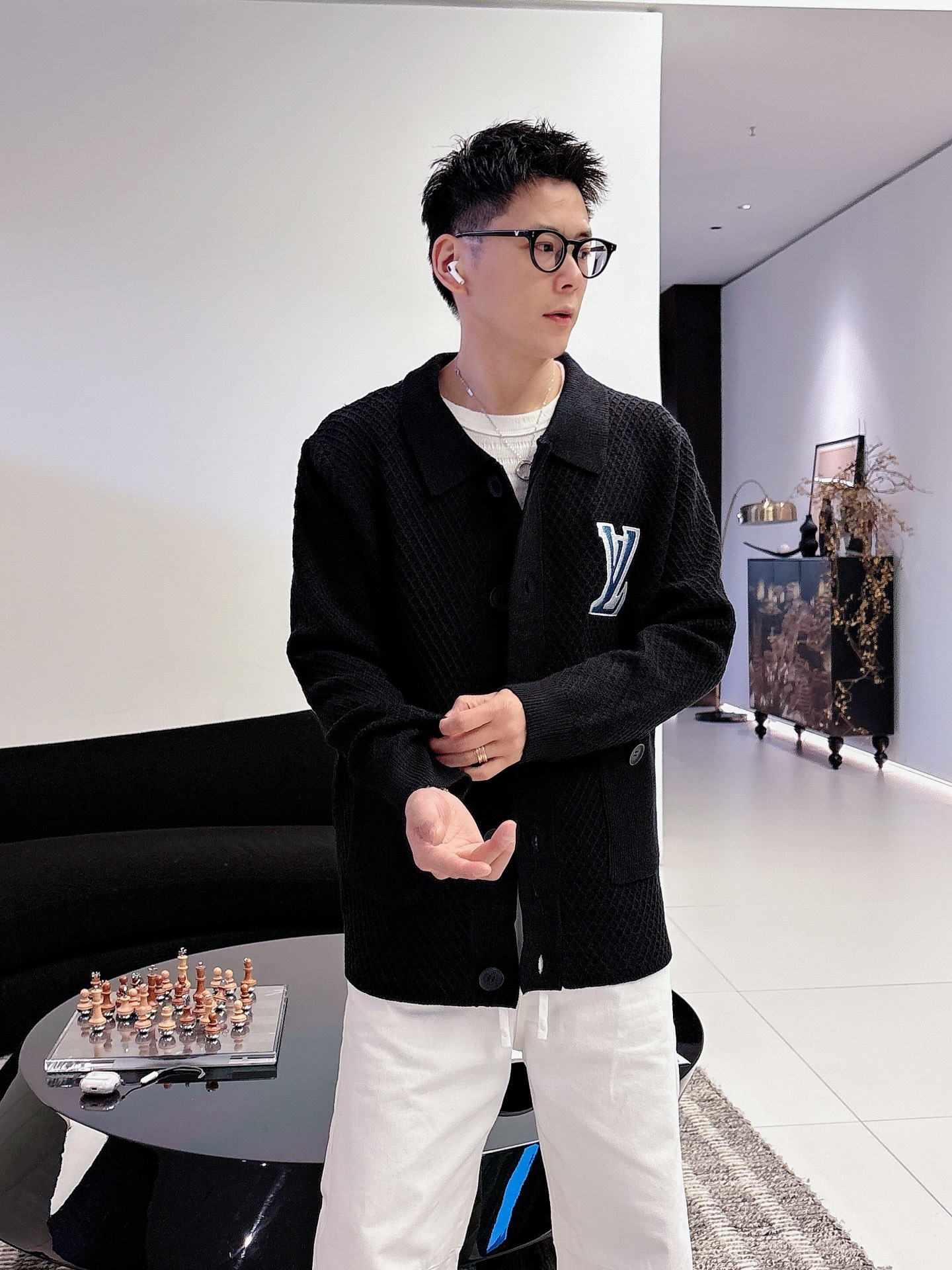 Louis Vuitton Shirt Wool Black M-l-xl-175140