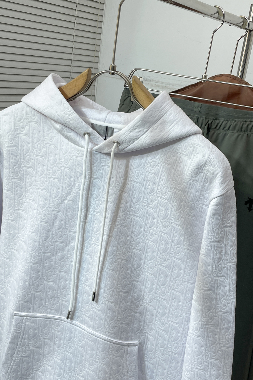 Dior Couple Basic Clothing Cotton White Hooded S-l-xl