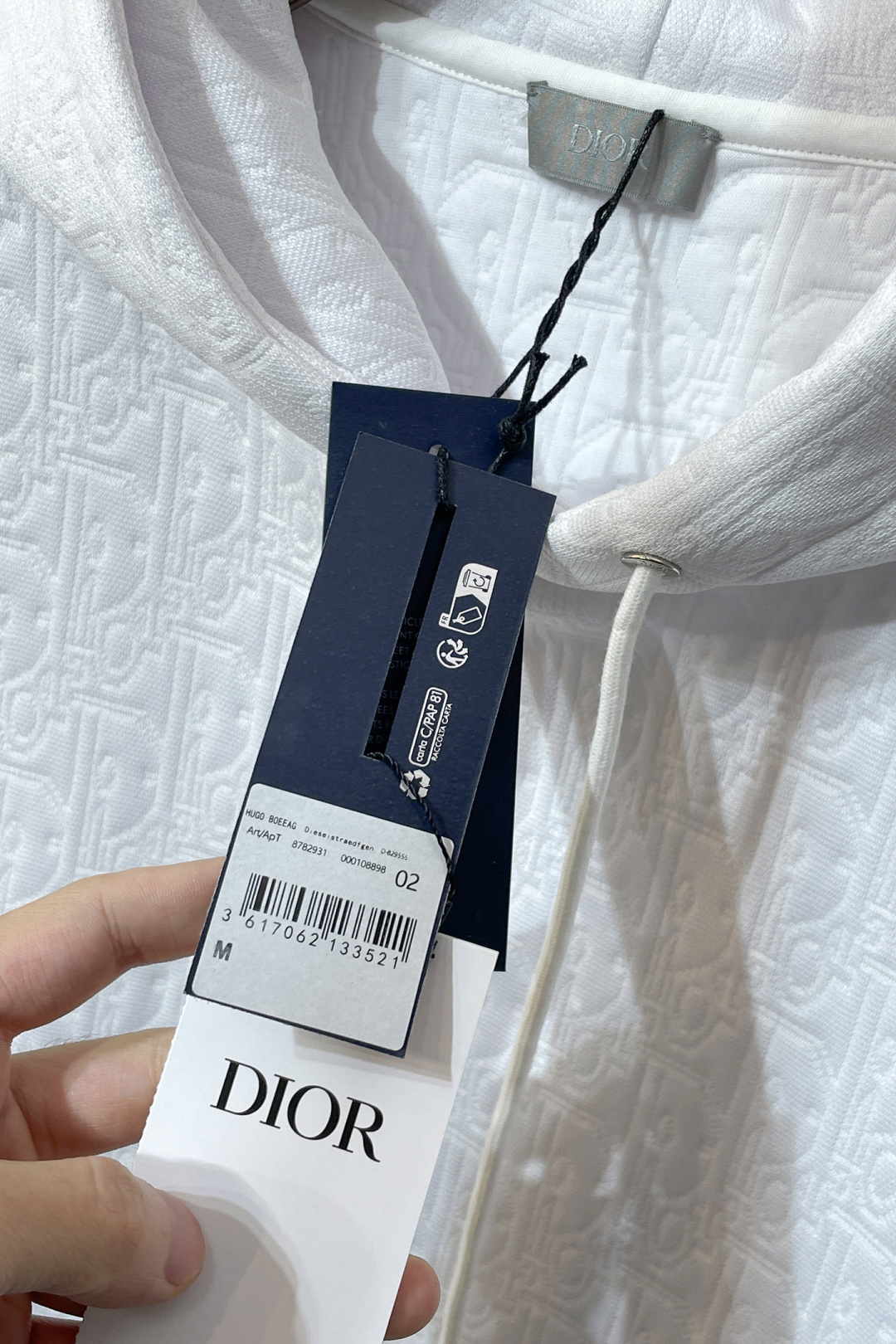 Dior Couple Basic Clothing Cotton White Hooded S-l-xl