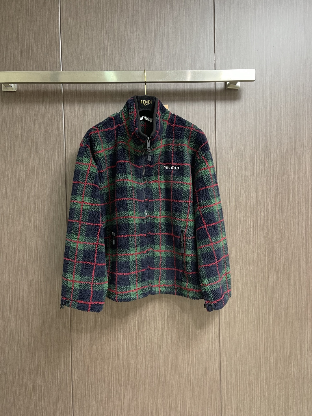 Miu Miu Couple Jacket Wool Plaid S-m-l-xl