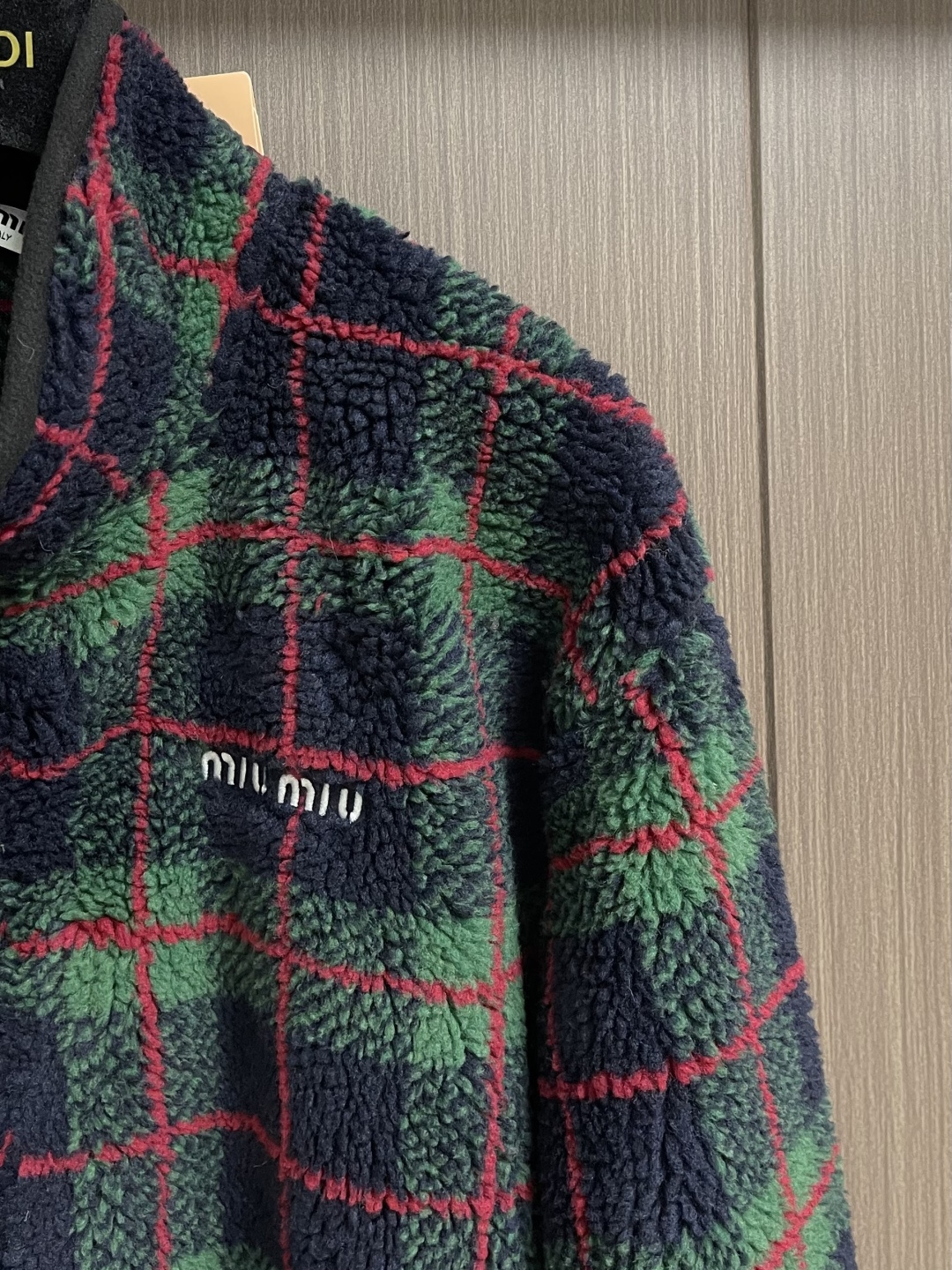 Miu Miu Couple Jacket Wool Plaid S-m-l-xl