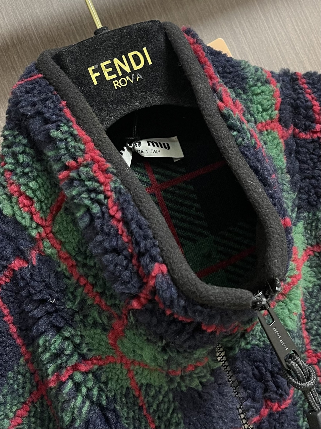Miu Miu Couple Jacket Wool Plaid S-m-l-xl